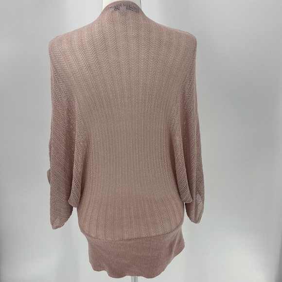 Jennifer Lopez light dusty pink oversized lightweight top silver sparkle - Picture 13 of 14